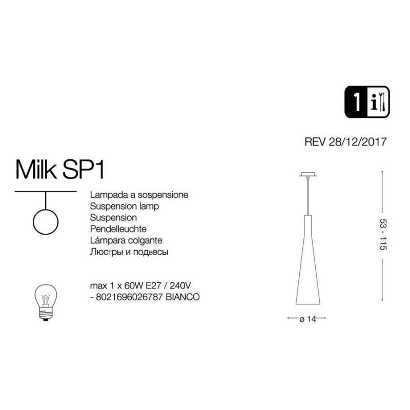 Люстра MILK SP1 (026787), IDEAL LUX - Зображення 026787-1_.jpg