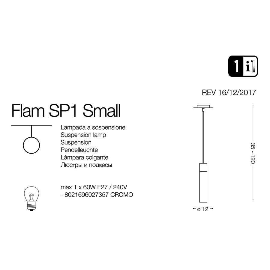 Люстра FLAM SP1 SMALL (027357), IDEAL LUX - Зображення 027357-1.jpg