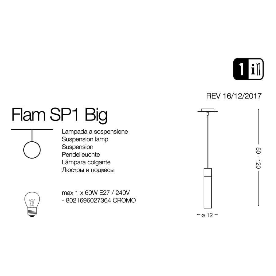 Люстра FLAM SP1 BIG (027364), IDEAL LUX - Зображення 027364-1.jpg