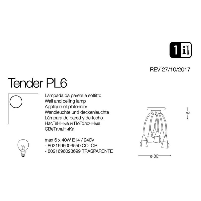Світильник TENDER PL6 (028699), IDEAL LUX - Зображення 028699-.jpg