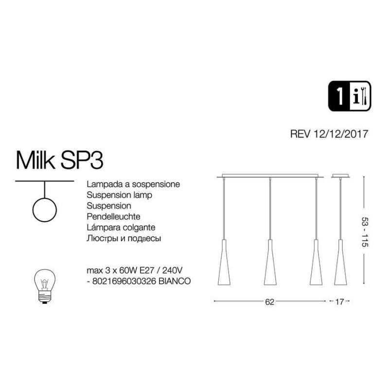 Люстра MILK SP3 (030326), IDEAL LUX - Зображення 030326-1_.jpg