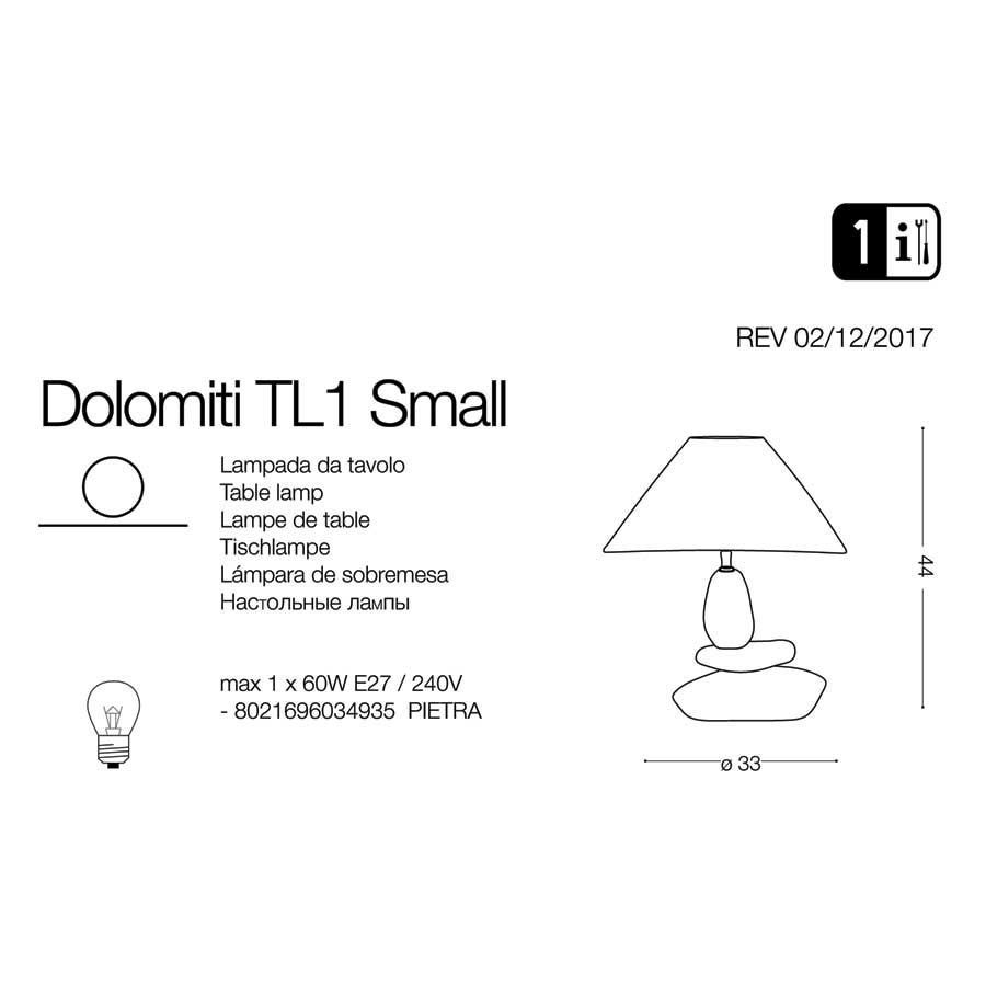 Настільна лампа DOLOMITI TL1 SMALL (034935), IDEAL LUX - Зображення 034935-1.jpg