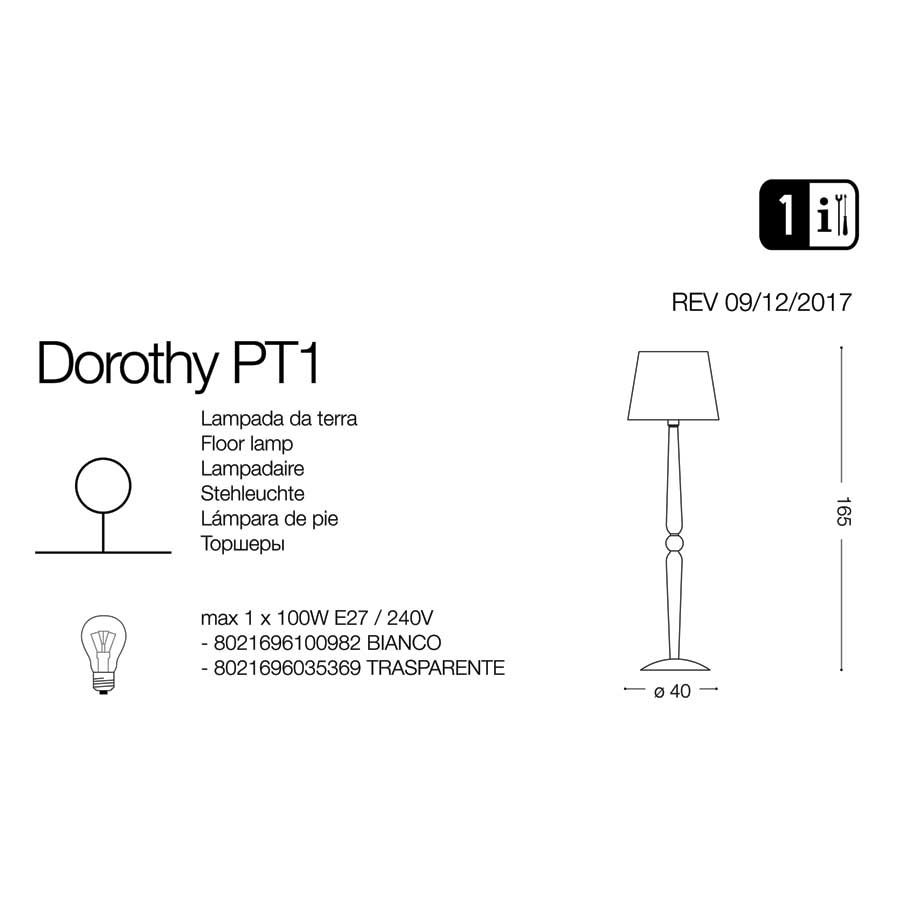 Торшер DOROTHY PT1 TRASPARENTE (035369), IDEAL LUX - Зображення 035369--.jpg