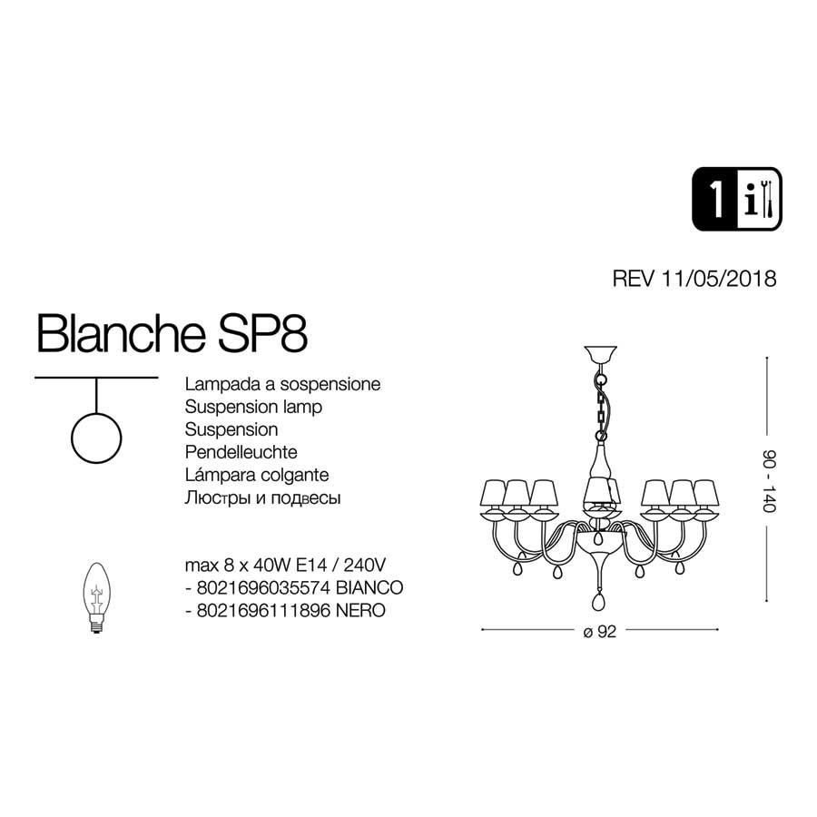 Люстра BLANCHE SP8 BIANCO (035574), IDEAL LUX - Зображення 035574-.jpg