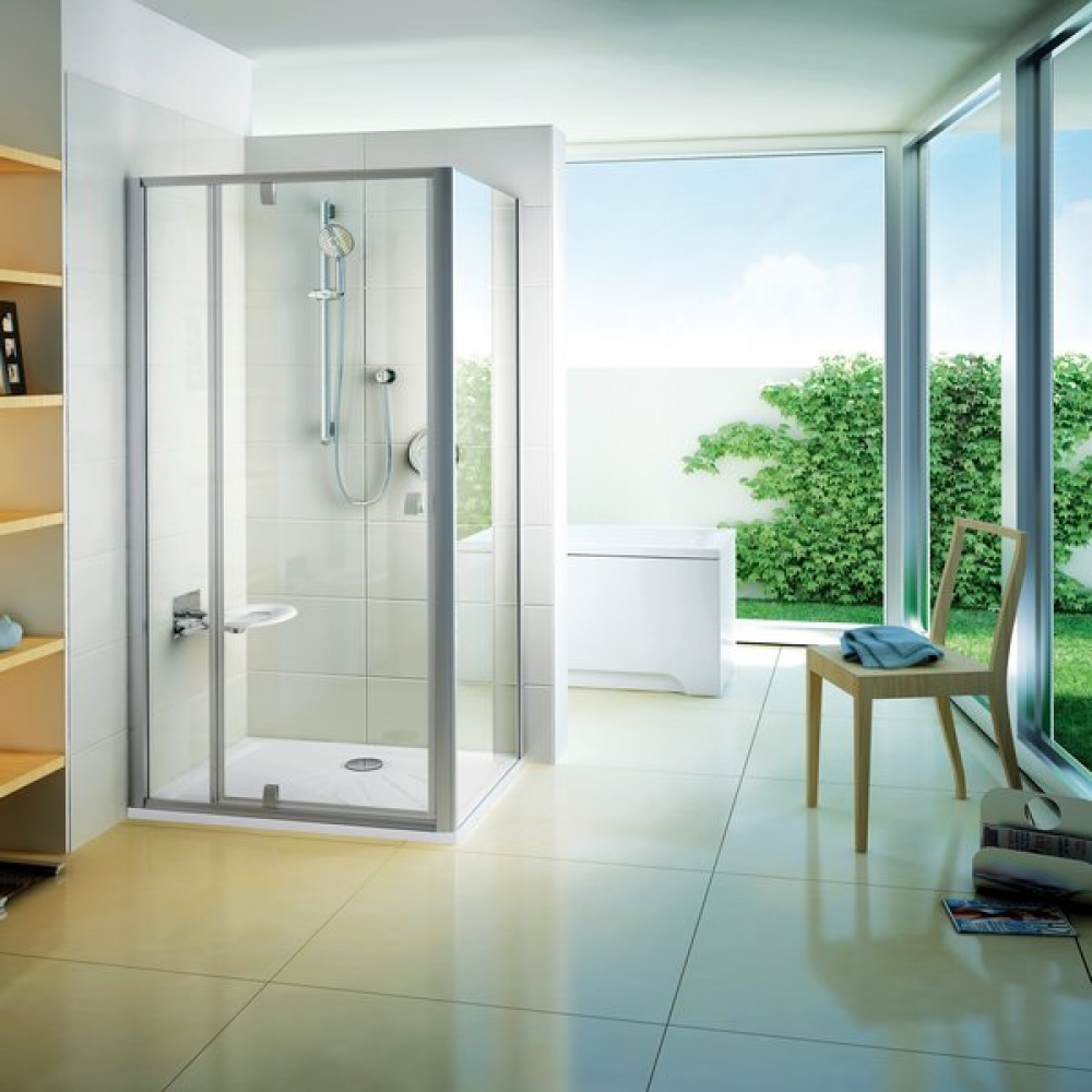 Душевые двери двухэлементные PDOP2-120 Transparent, (03GG0C00Z1) RAVAK - Зображення 03GA0C00Z1-1.jpg