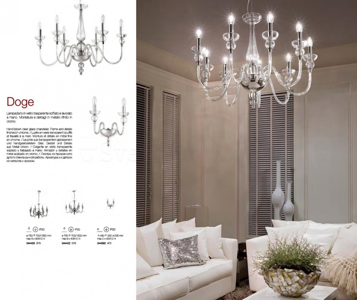 Бра DOGE AP2 TRASPARENTE (044392), IDEAL LUX - Зображення 044392--.jpg