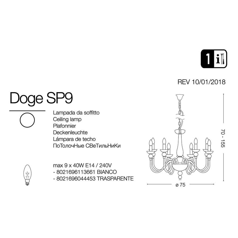 Люстра DOGE SP9 TRASPARENTE (044453), IDEAL LUX - Зображення 044453_.jpg
