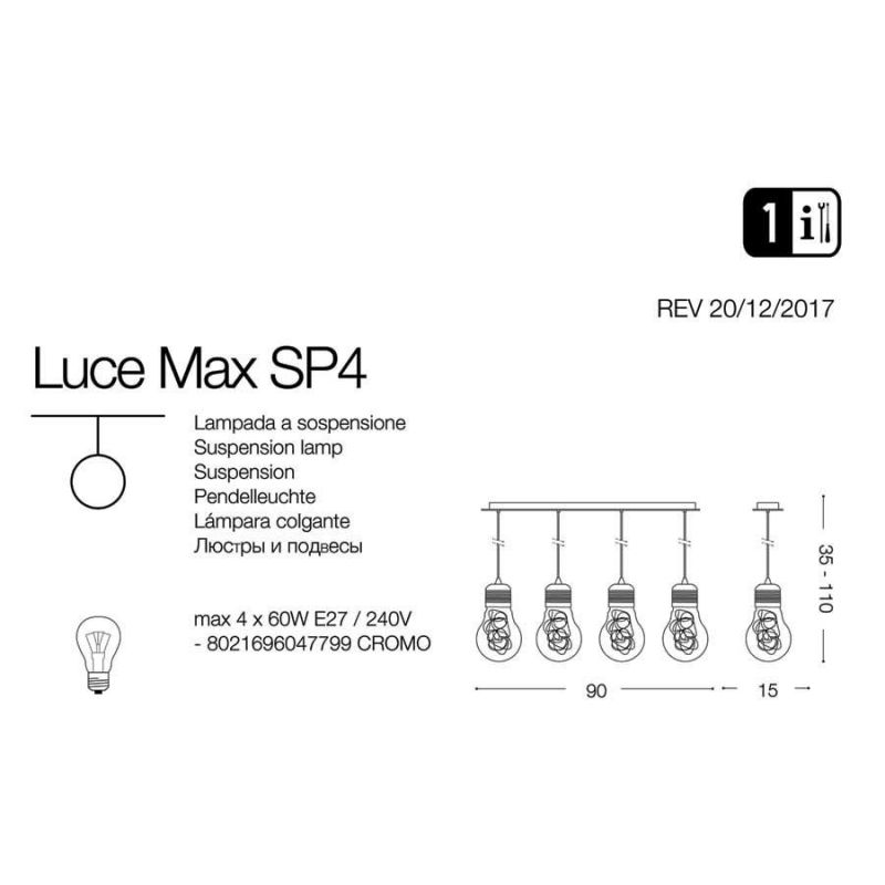 Люстра LUCE MAX SP4 (047799), IDEAL LUX - Зображення 047799-1_.jpg
