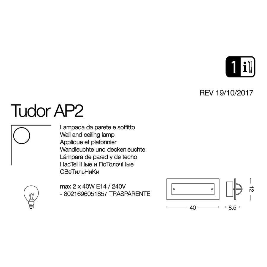 Світильник TUDOR AP2 (051857), IDEAL LUX - Зображення 051857-1.jpg