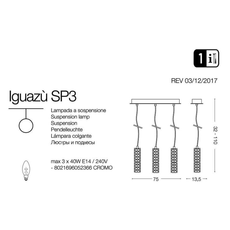 Люстра IGUAZU' SP3 (052366), IDEAL LUX - Зображення 052366-.jpg