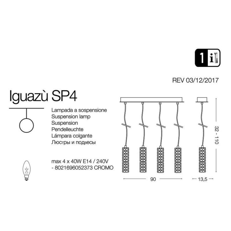Люстра IGUAZU' SP4 (052373), IDEAL LUX - Зображення 052373-.jpg