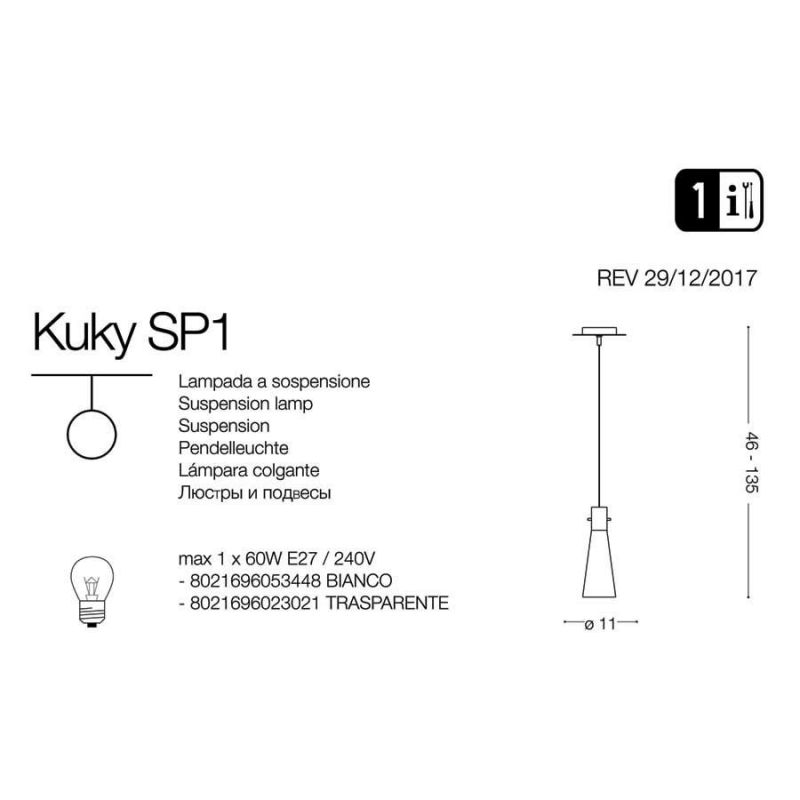 Люстра KUKY SP1 TRASPARENTE (023021), IDEAL LUX - Зображення 053448-.jpg