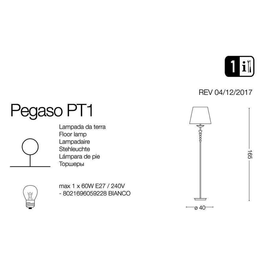 Торшер PEGASO PT1 BIANCO (059228), IDEAL LUX - Зображення 059228-1.jpg