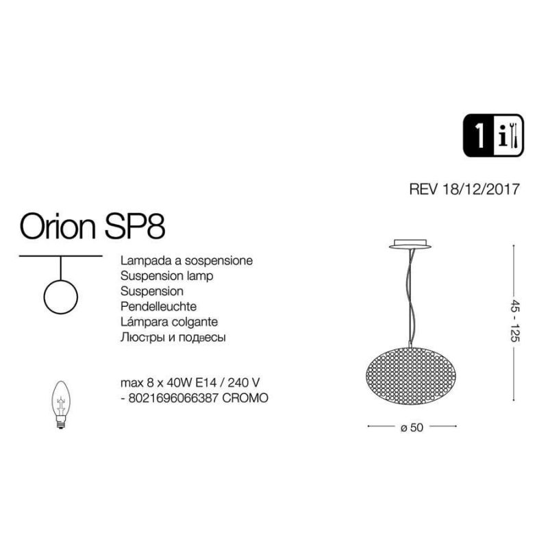Люстра ORION SP8 (066387), IDEAL LUX - Зображення 066387-1.jpg