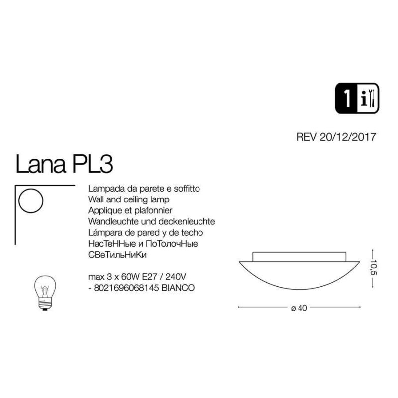 Світильник LANA PL3 (068145), IDEAL LUX - Зображення 068145-1.jpg