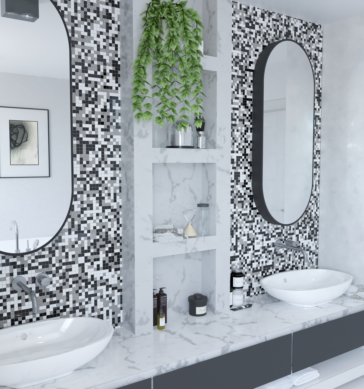 Мозаїка GMP 0825011 С3 Print 10-Black-White 300×300x8 Котто Кераміка - Зображення 0733c-1.1.jpg