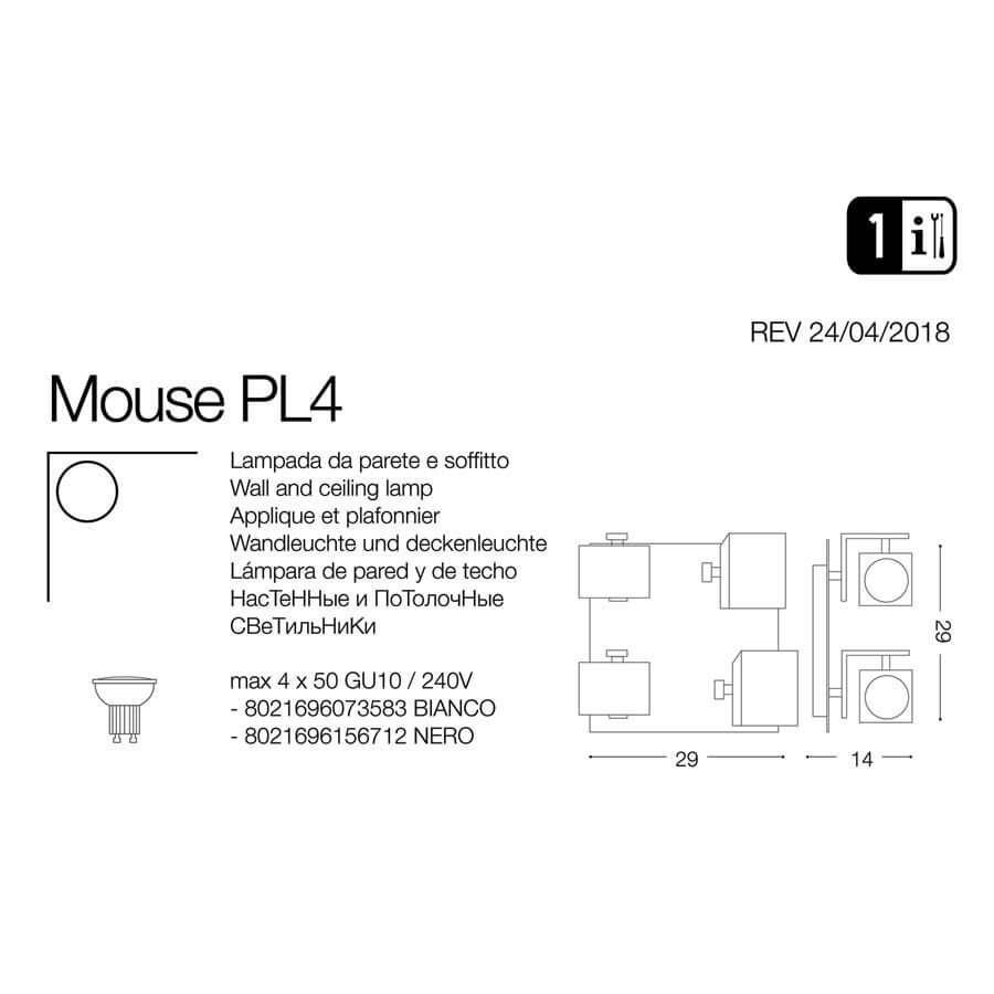 Спот MOUSE PL4 NERO (156712), IDEAL LUX - Зображення 073583-.jpg