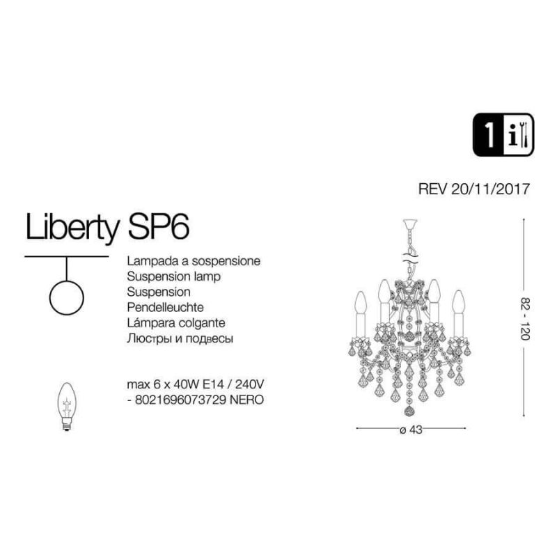 Люстра LIBERTY SP6 (073729), IDEAL LUX - Зображення 073729-1_.jpg