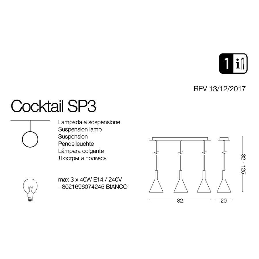 Люстра COCKTAIL SP3 BIANCO (074245), IDEAL LUX - Зображення 074245--.jpg