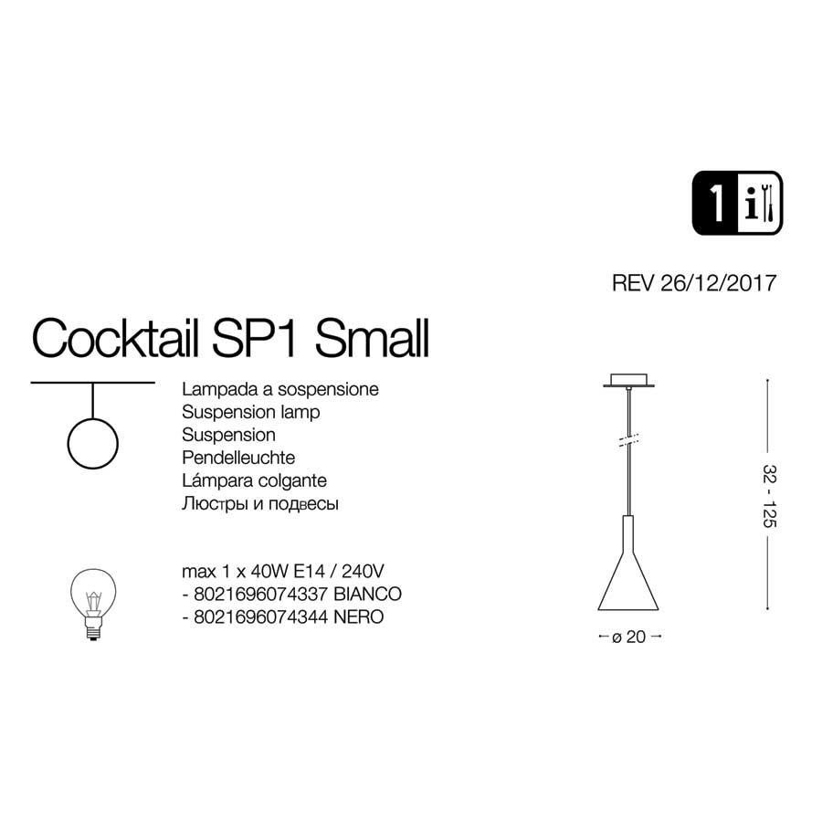 Люстра COCKTAIL SP1 SMALL BIANCO (074337), IDEAL LUX - Зображення 074337-.jpg