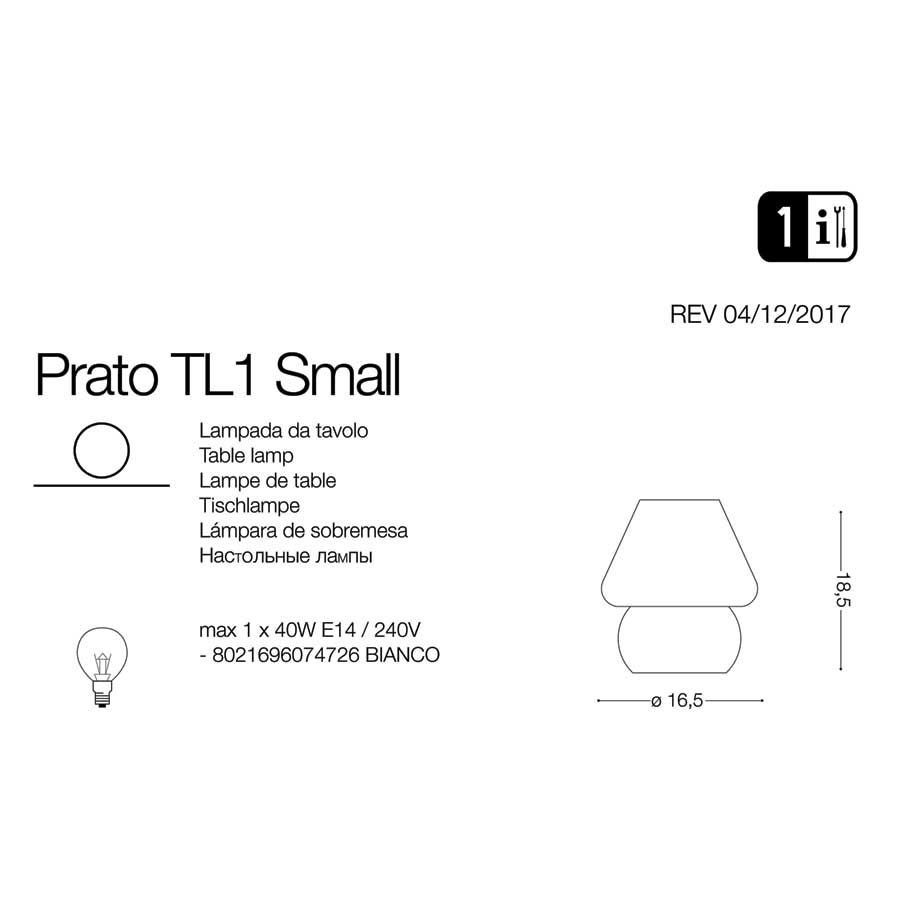 Настільна лампа PRATO TL1 SMALL BIANCO (074726), IDEAL LUX - Зображення 074726-1.jpg
