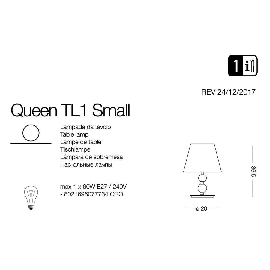 Настільна лампа QUEEN TL1 SMALL (077734), IDEAL LUX - Зображення 077734-1.jpg