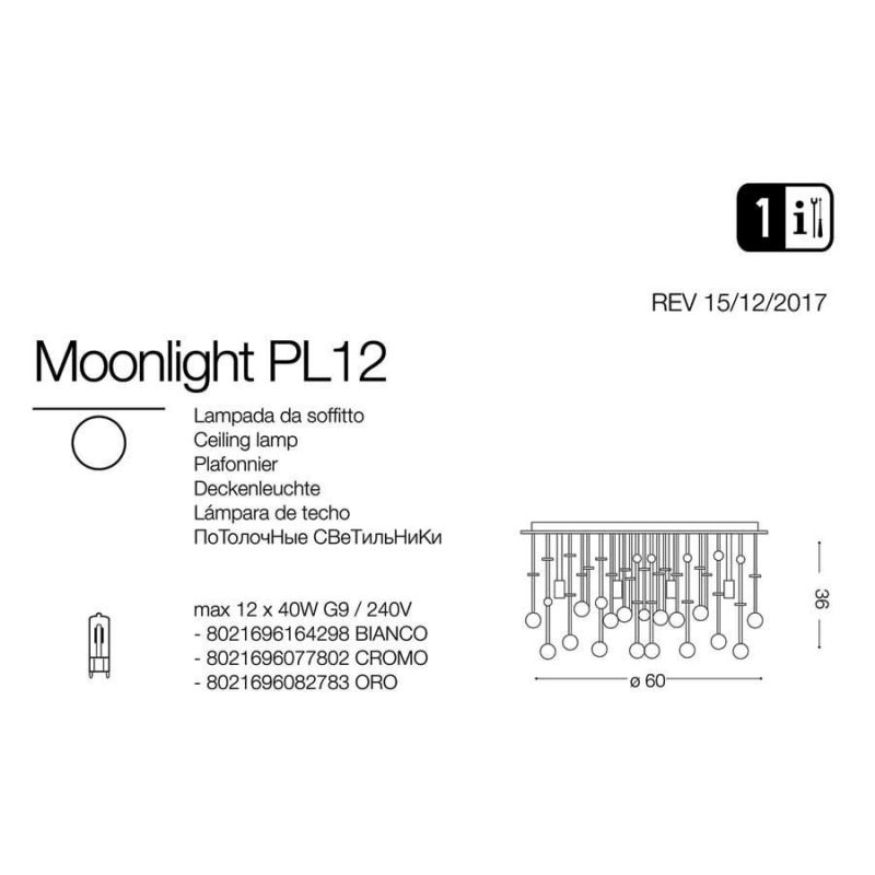 Світильник MOONLIGHT PL12 CROMO (077802), IDEAL LUX - Зображення 077802-.jpg