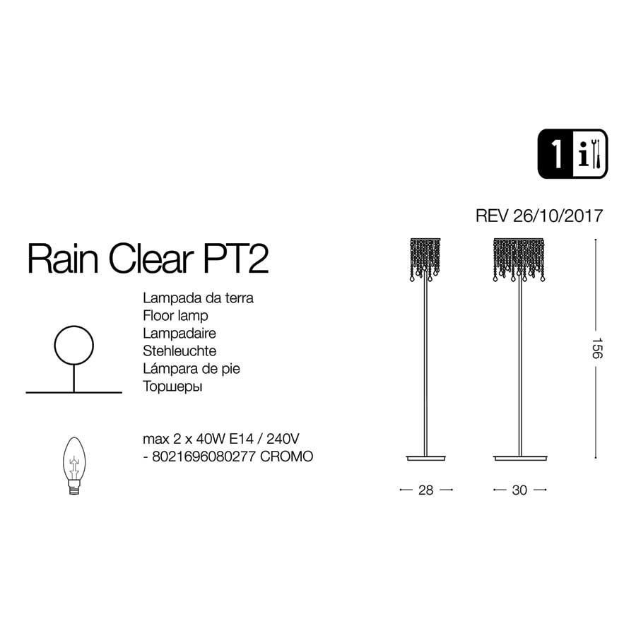 Торшер RAIN PT2 TRASPARENTE (080277), IDEAL LUX - Зображення 080277-1.jpg