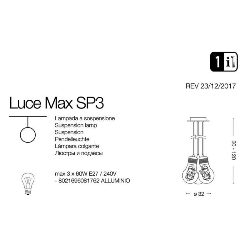 Люстра LUCE MAX SP3 (081762), IDEAL LUX - Зображення 081762-1.jpg
