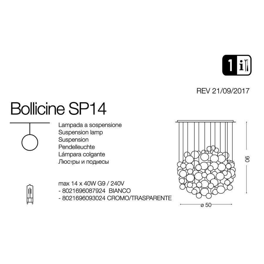 Люстра BOLLICINE SP14 BIANCO (087924), IDEAL LUX - Зображення 087924-.jpg
