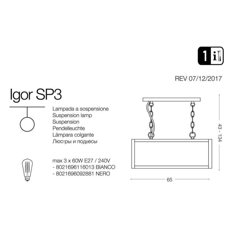 Люстра IGOR SP3 NERO (092881), IDEAL LUX - Зображення 092881-.jpg