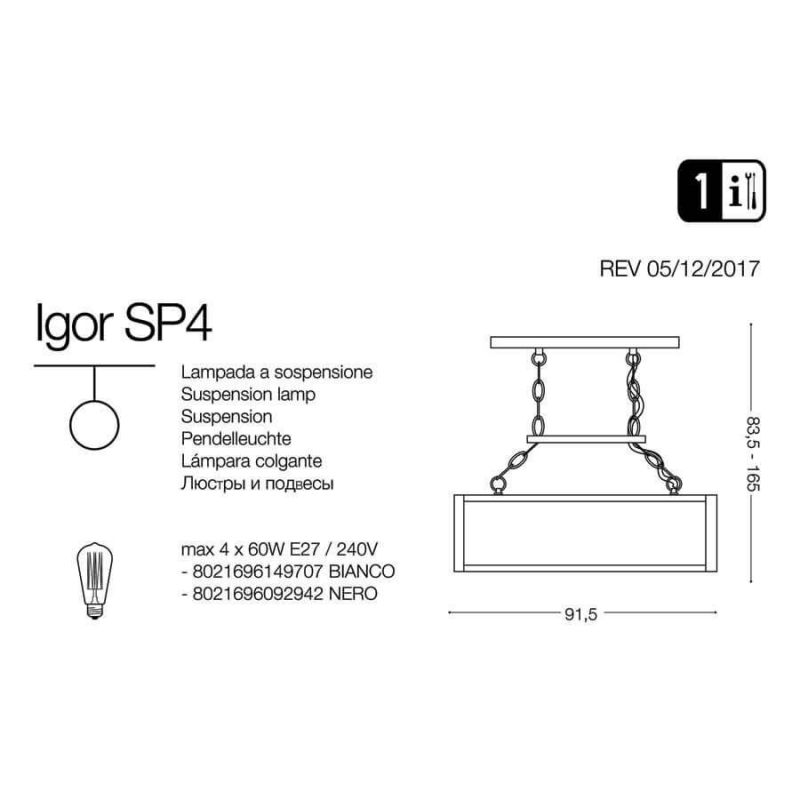 Люстра IGOR SP4 NERO (092942), IDEAL LUX - Зображення 092942-.jpg