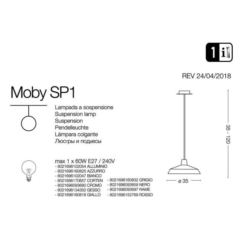 Люстра MOBY SP1 RAME (093697), IDEAL LUX - Зображення 093659--.jpg