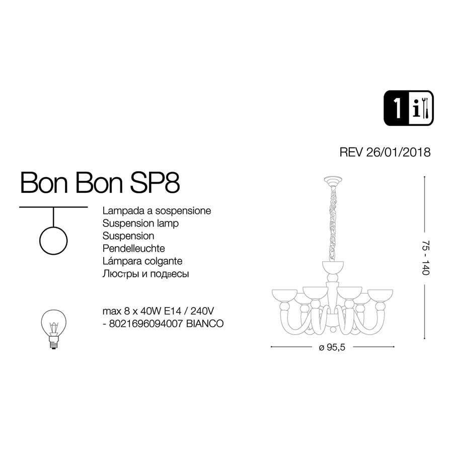 Люстра BON BON SP8 BIANCO (094007), IDEAL LUX - Зображення 094007-.jpg