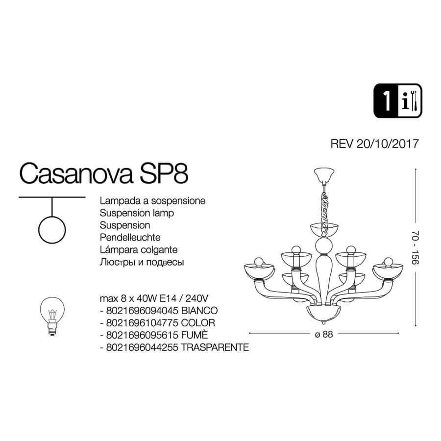 Люстра CASANOVA SP8 COLOR (104775), IDEAL LUX - Зображення 094045-.jpg