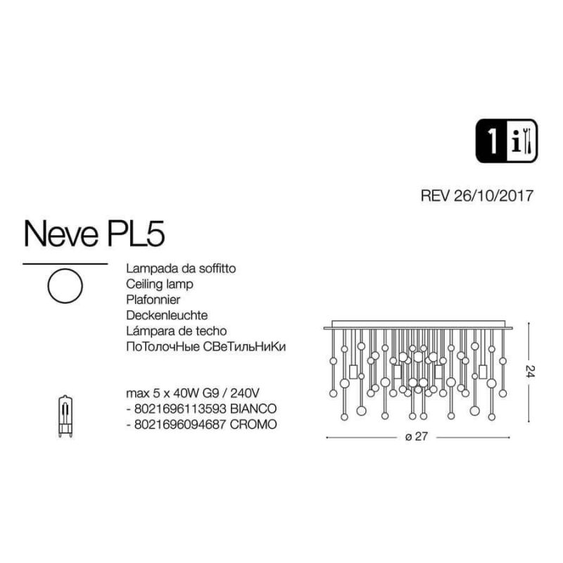 Светильник NEVE PL5 CROMO (094687), IDEAL LUX - Зображення 094687-.jpg