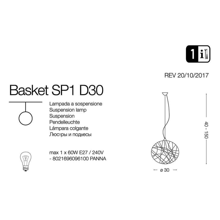 Люстра BASKET SP1 D30 (096100), IDEAL LUX - Зображення 096100-.jpg