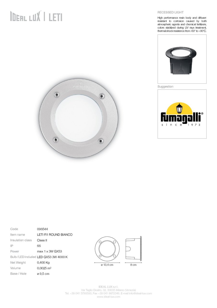 Светильник уличный LETI PT1 ROUND GRIGIO (096568), IDEAL LUX - Зображення 096544_SC.jpg