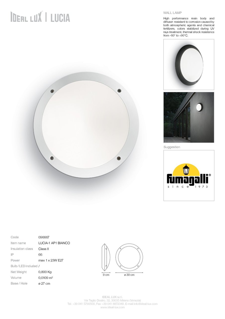 Світильник вуличний LUCIA-1 AP1 NERO (096674), IDEAL LUX - Зображення 096667_SC.jpg