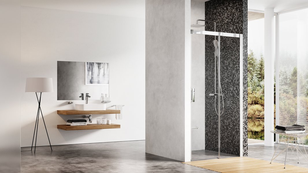 Душові двері двохелементні MSD2-100 R Transparent, (0WPA0C00Z1) RAVAK - Зображення 0WPA0U00Z1-1.jpg