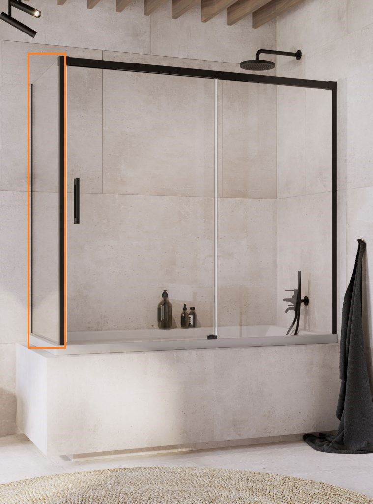 Стінка для ванни нерухома Idea Black PN S 75 L, RADAWAY - Зображення