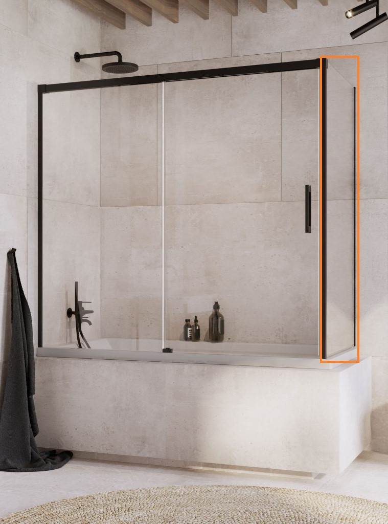 Стінка для ванни нерухома Idea Black PN S 80 R, RADAWAY - Зображення