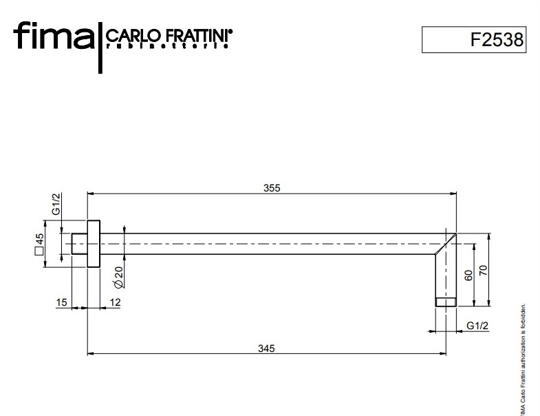 Душовий кронштейн 350 мм Wellness Brushed nickel F2538SN Fima - Зображення 100151342-982b5.jpg