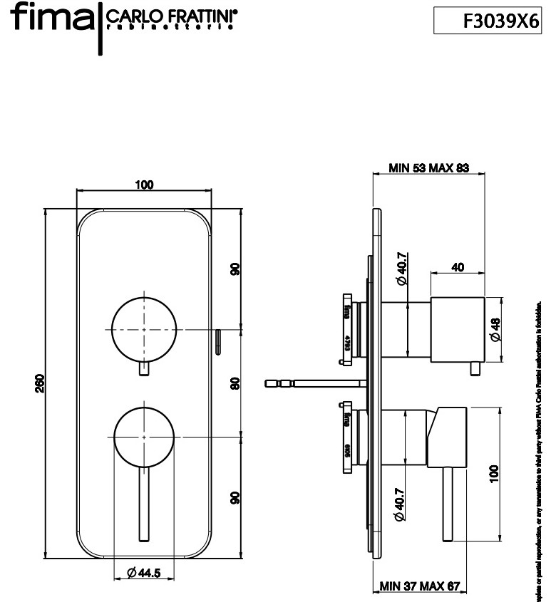 Змішувач для душу Spillo Up Brushed nickel F3039X6SN Fima - Зображення 100160029-1d338.jpg