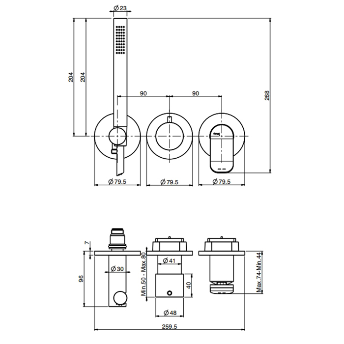Змішувач для душу Flo Black matt F3819WX8NS Fima - Зображення 100163969-7210a.jpg