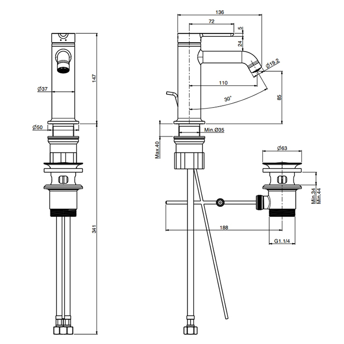 Змішувач для умивальника Snap Brushed nickel F3111SN Fima - Зображення 100163985-38cc2.jpg