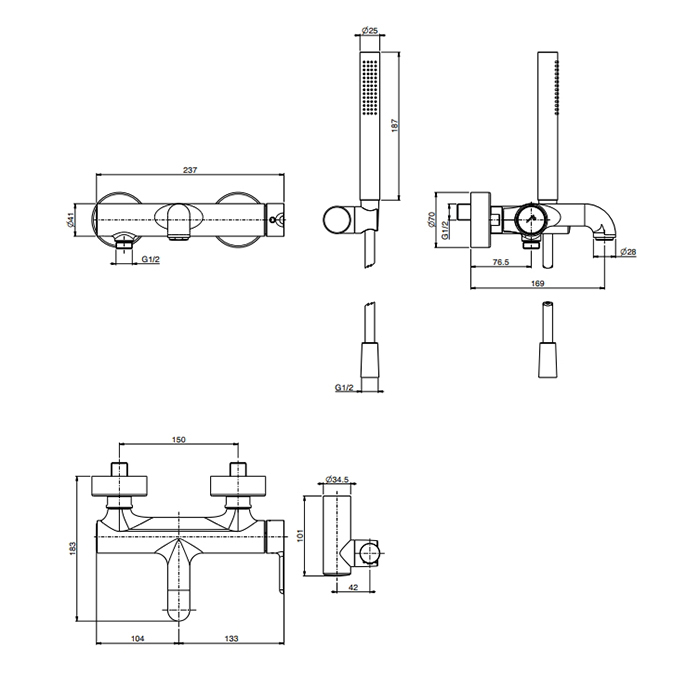 Змішувач для ванни Snap Black matt F3114NS Fima - Зображення 100168916-deaec.jpg