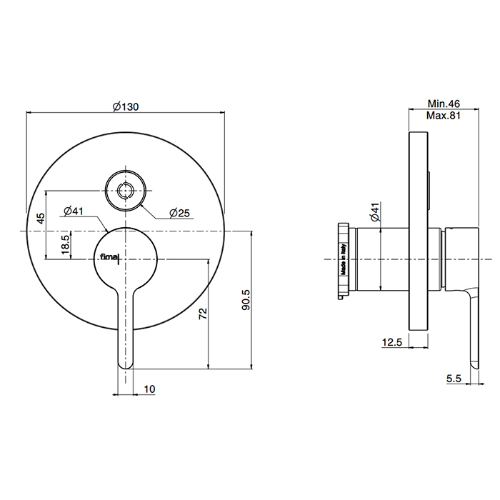 Змішувач для душу Snap Brushed nickel F3119E2SN Fima - Зображення 100168952-498d4.jpg