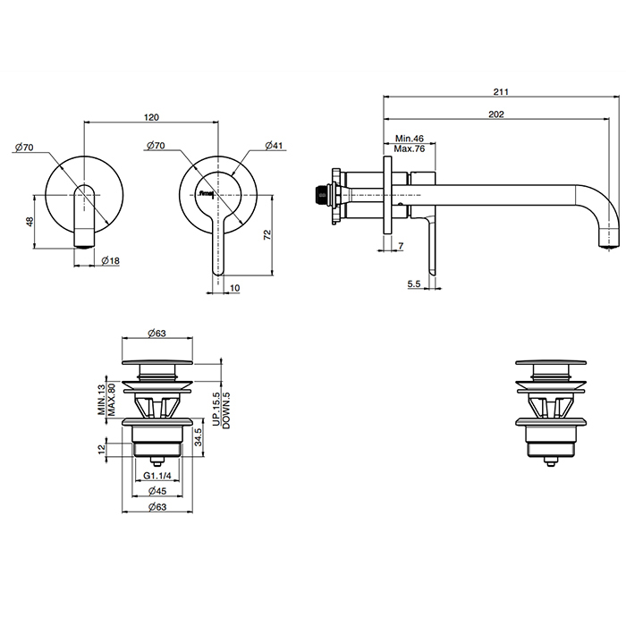 Змішувач для умивальника Snap Black matt F3121WLX9NS Fima - Зображення 100169992-efe8d.jpg