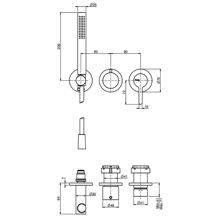 Змішувач для душу Snap Black matt F3129WX8NS Fima - Зображення 100185922-2596a.jpg